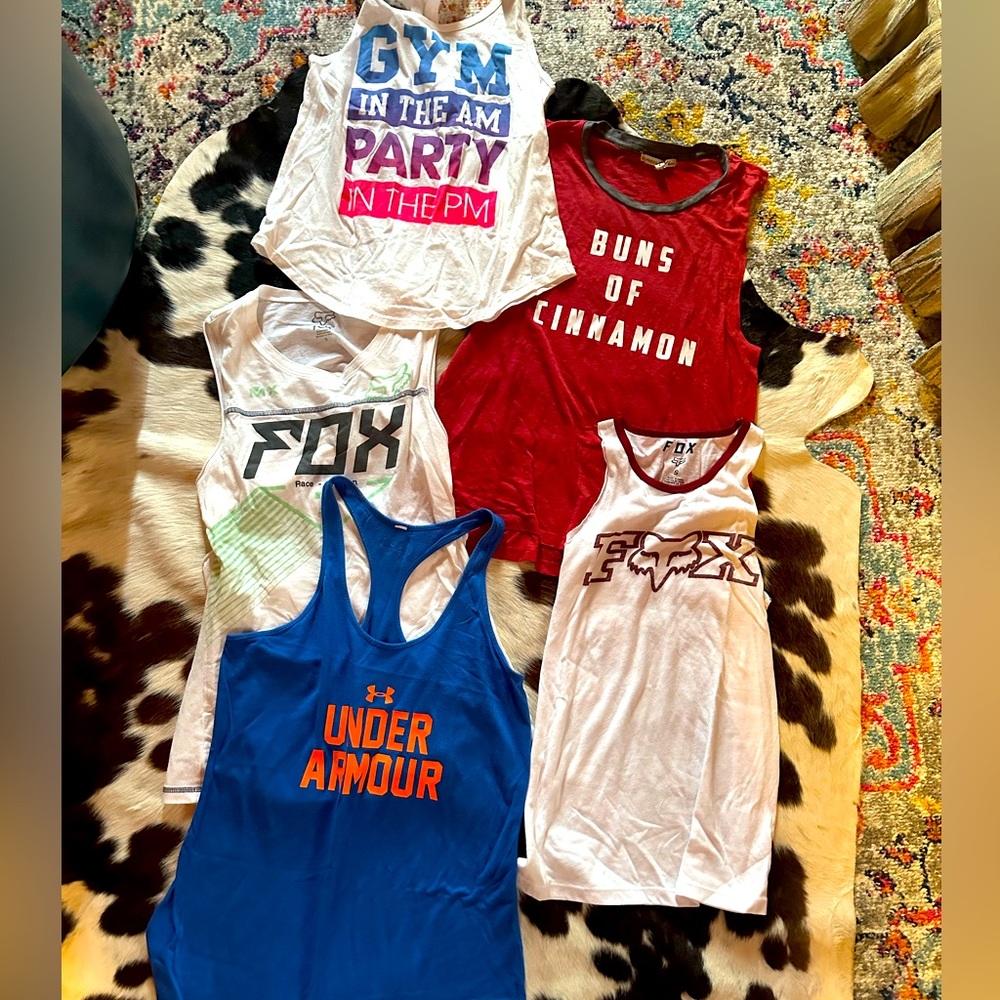 Lot of small tank tops- workout tanks- fox, express, under armour